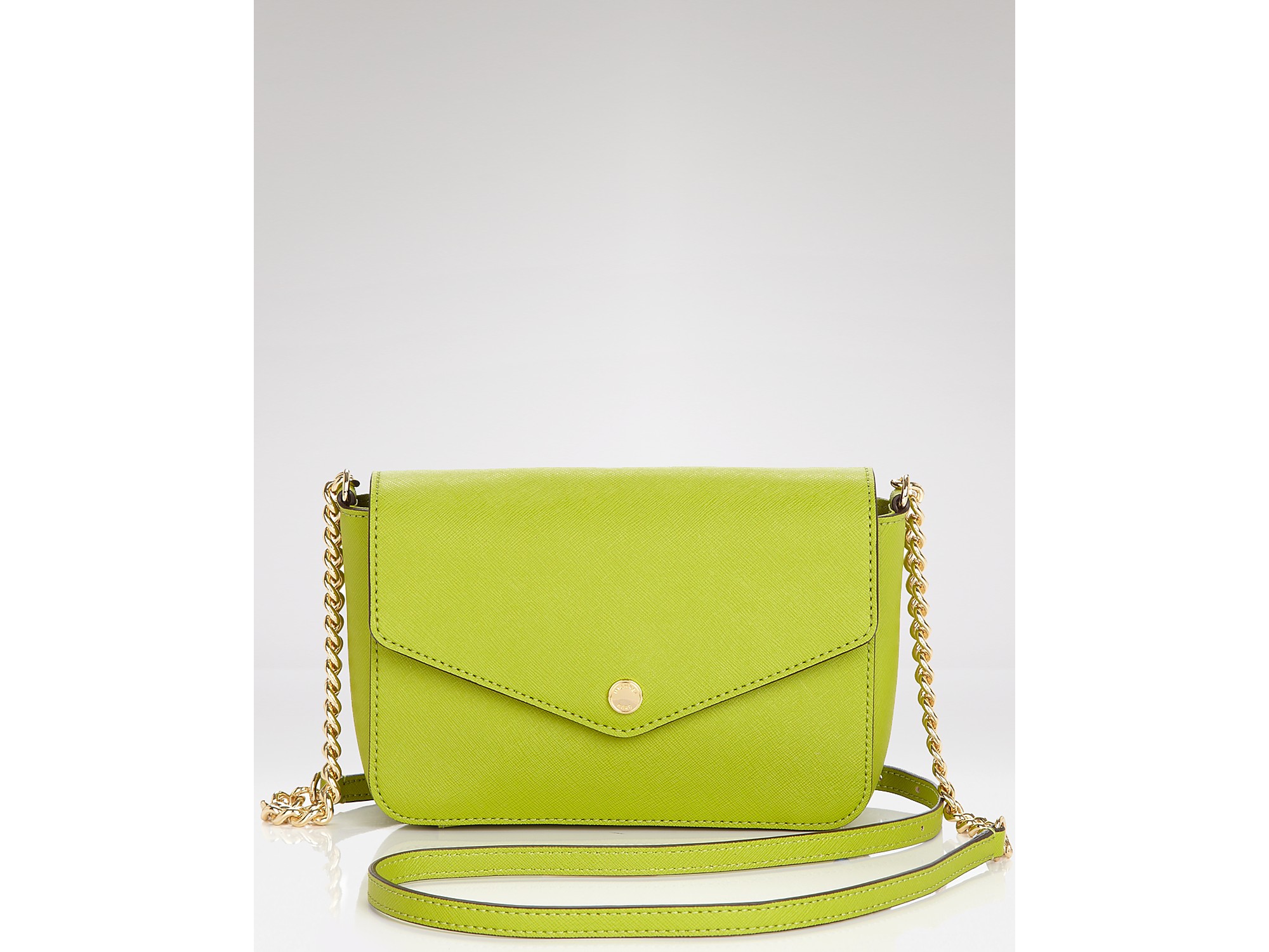 Lyst - Michael Kors Michael Shoulder Bag Small Flap Leather in Green