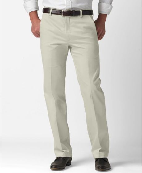 Dockers D1 Slim Fit Signature Khaki Flat Front Pants in White for Men ...