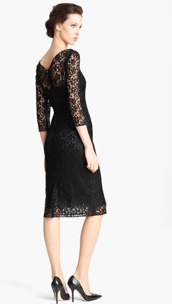 Dolce & Gabbana Lace Pencil Dress in Black | Lyst