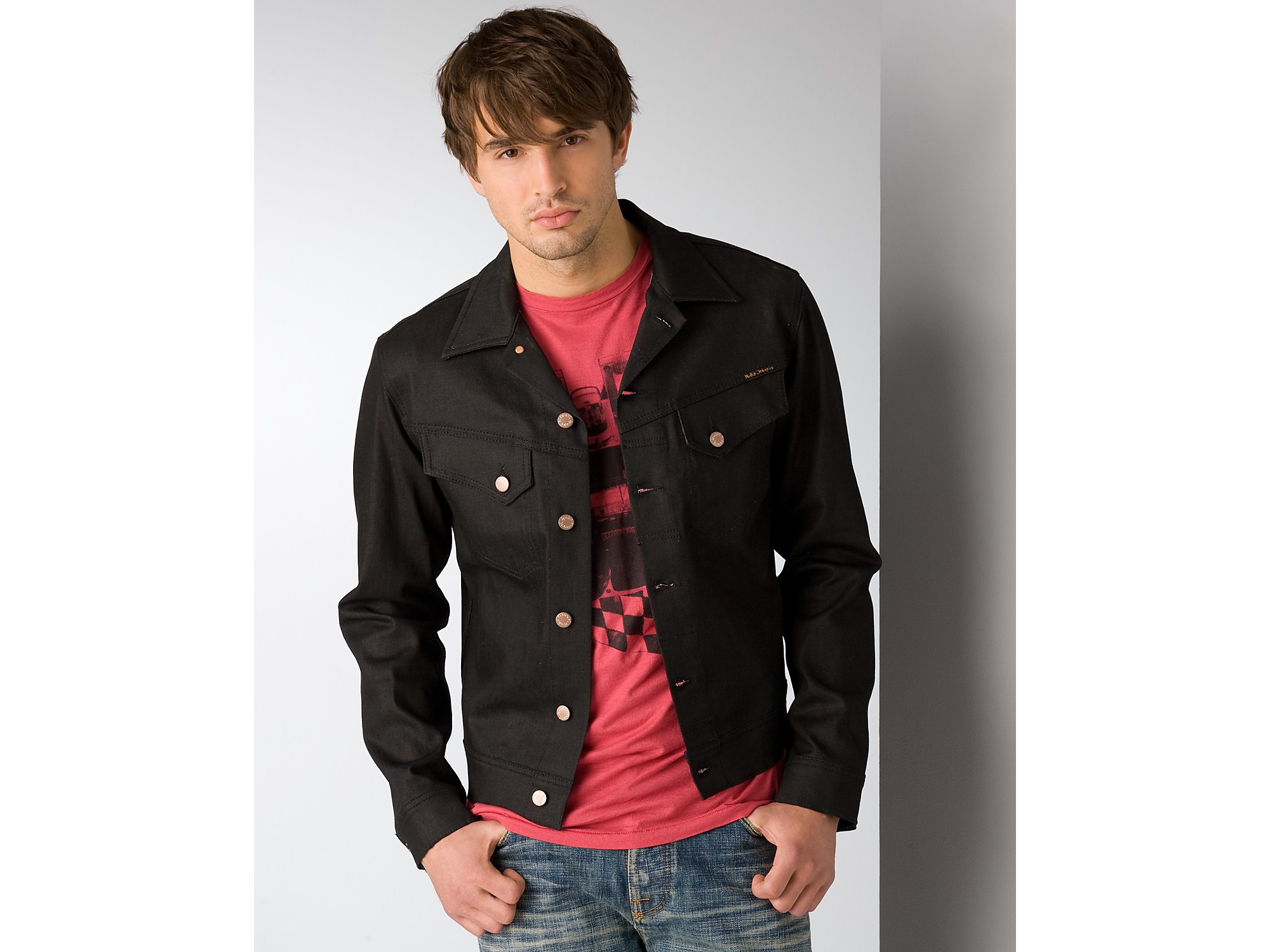 nudie jeans dry black coated