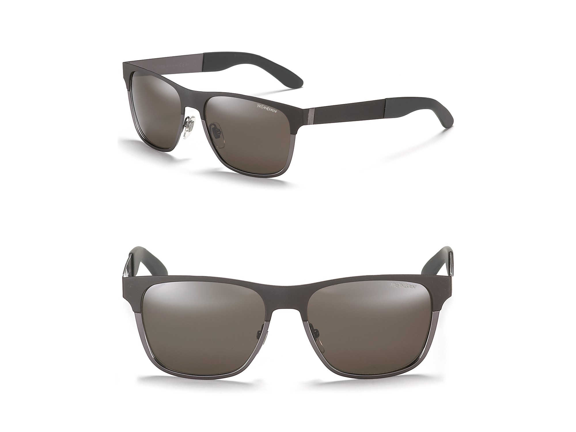 Saint Laurent Flat Matte Wayfarer Sunglasses in Black | Lyst