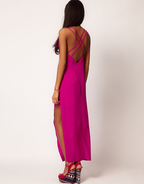 Asos Collection Asos Mini Dress with Maxi Overlay in Pink | Lyst