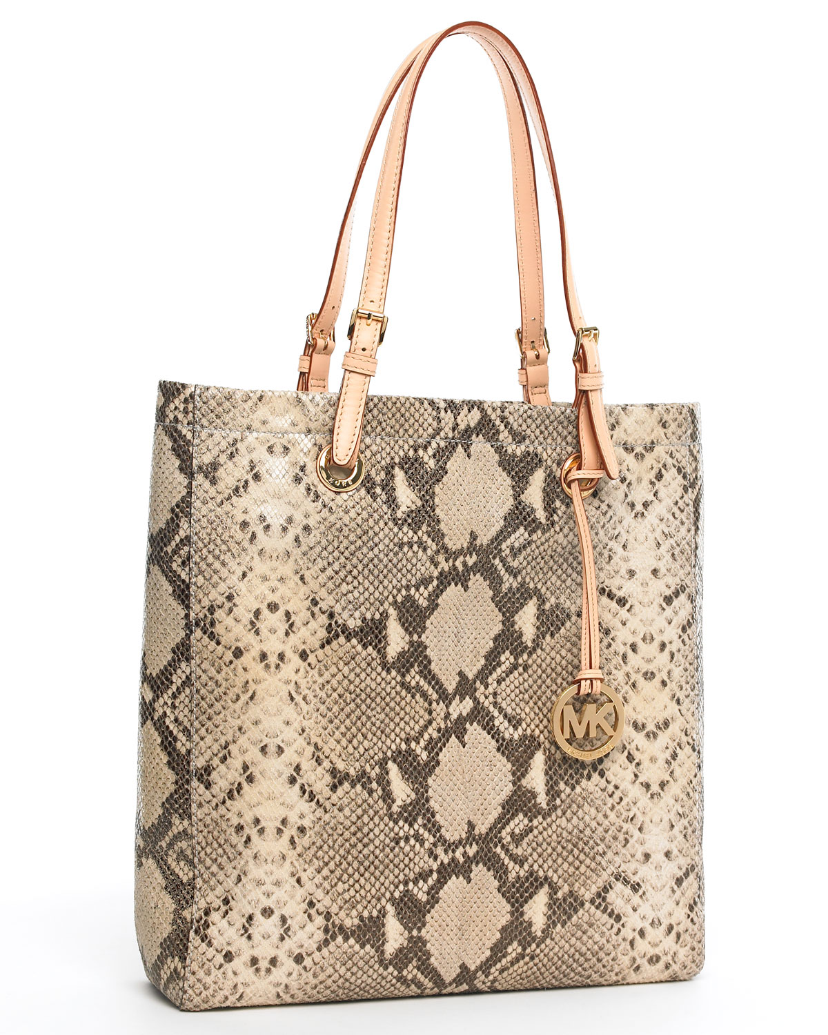 Lyst Michael Kors Jet Set Python Embossed Tote Sand Gallery