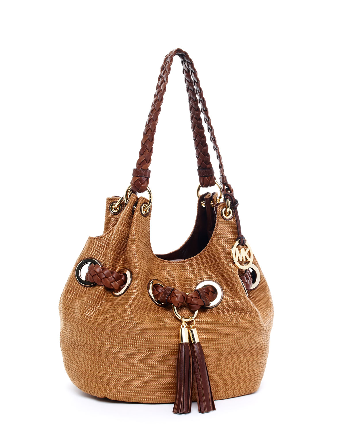Michael Kors Large Grommet Shoulder Bag in Brown Lyst