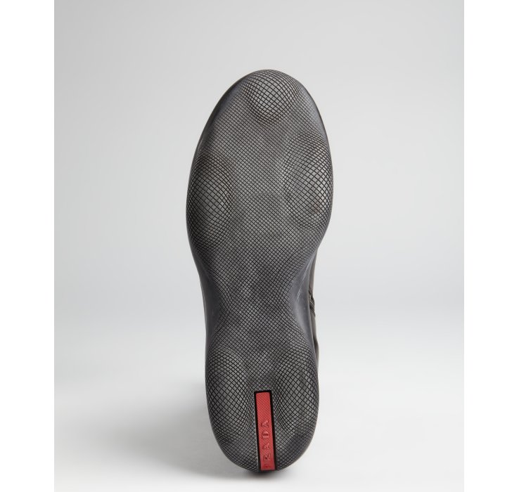 Lyst Prada Prada Sport Black Leather Side Zip Ankle Boots in Black