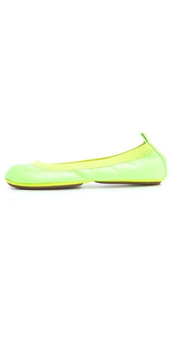 Yosi Samra Neon Elastic Ballet Flats in Yellow (Green) | Lyst