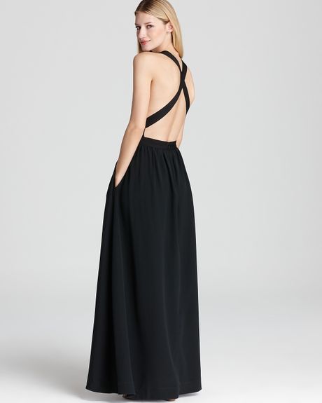 Juicy Couture Easy Summer Silk Maxi Dress in Black | Lyst