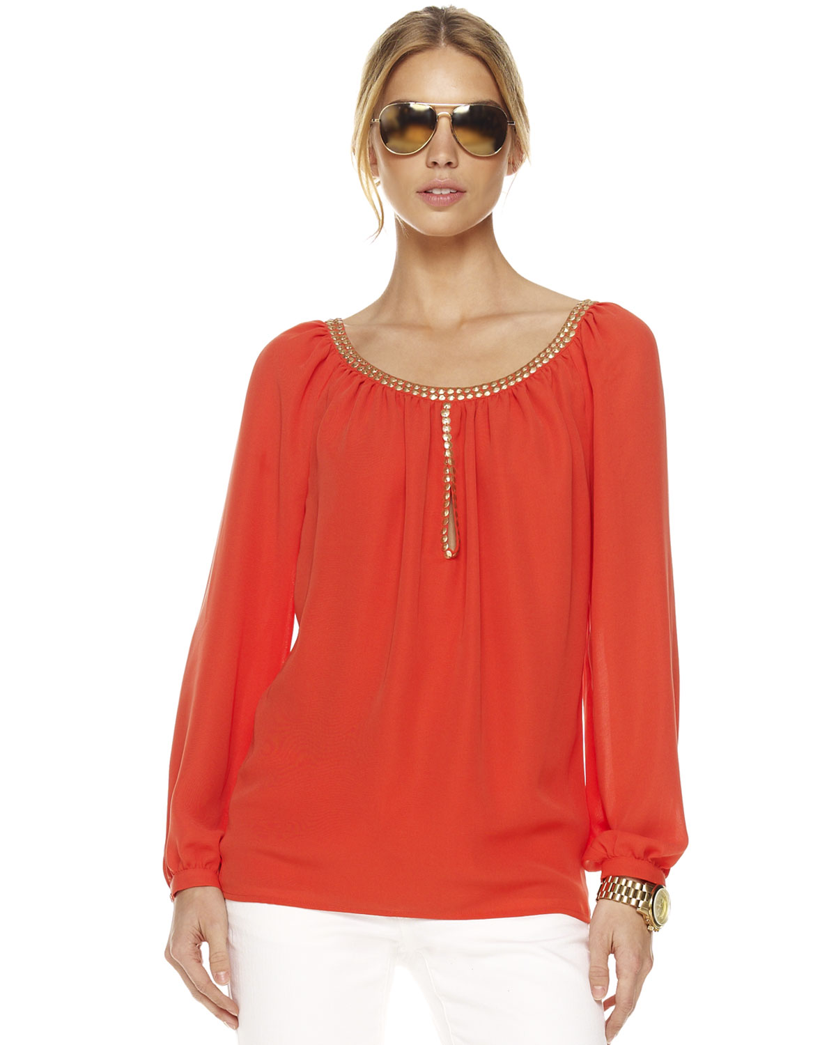 michael kors peasant blouse