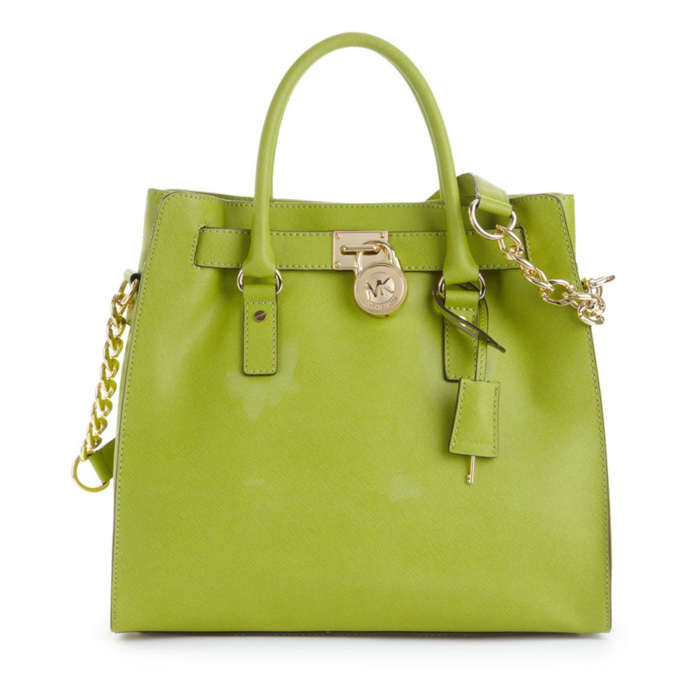 Michael Kors Hamilton Saffiano Leather Tote in Green (lime) | Lyst