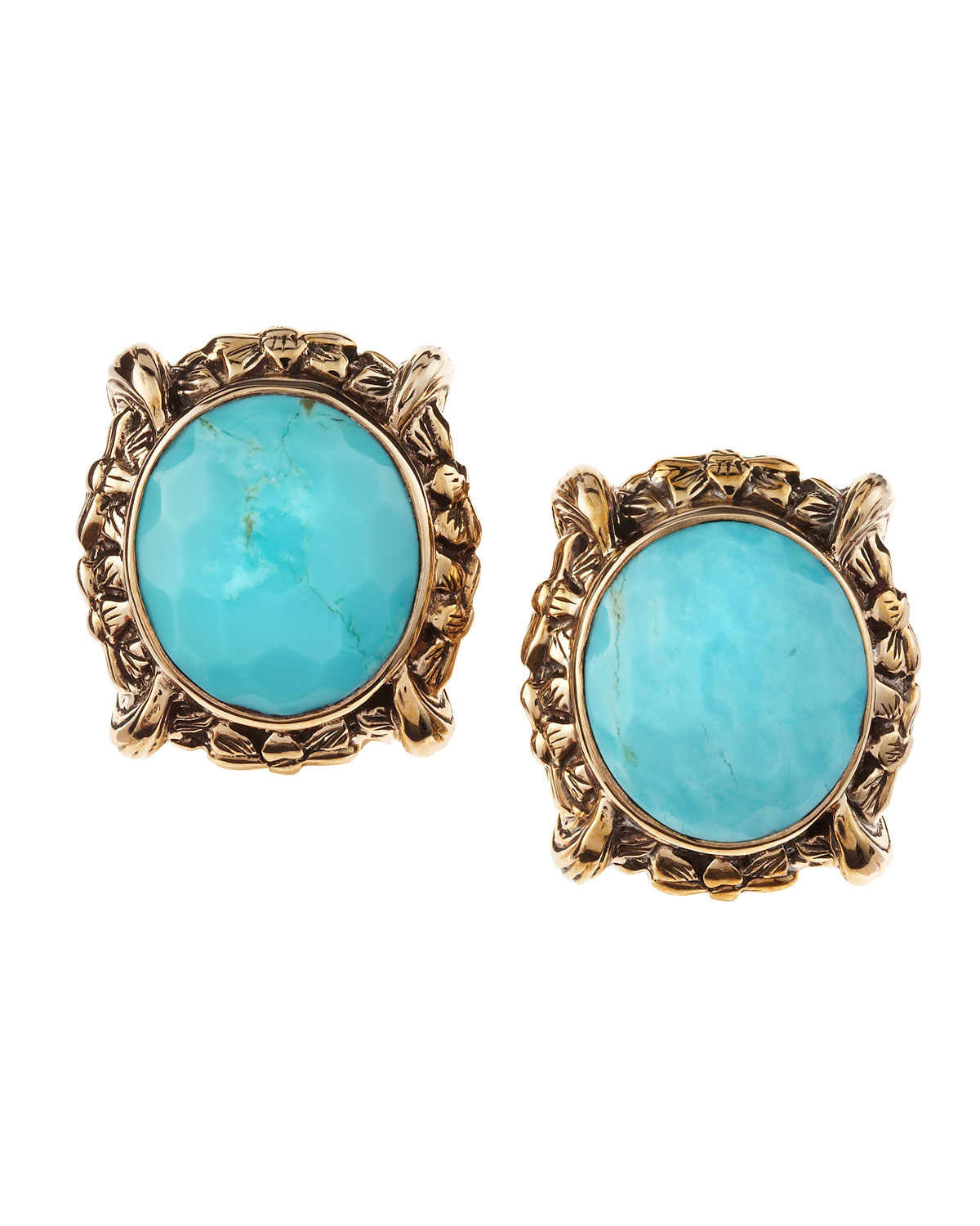 Stephen Dweck Turquoise Button Clip Earrings in Blue Lyst
