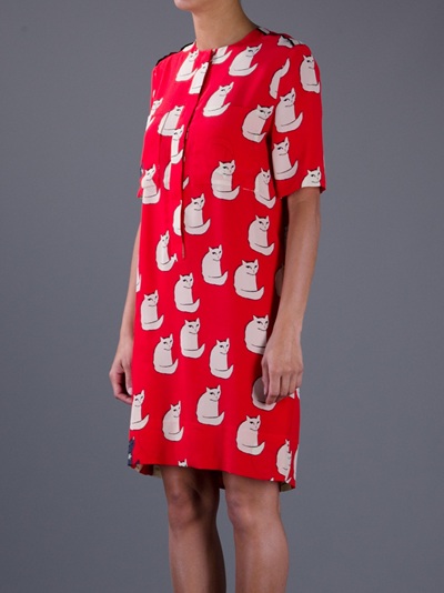 Victoria Beckham Cat Dress In Red Lyst Gallery