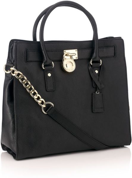 Michael Michael Kors Hamilton Large Tote Bag in Black | Lyst