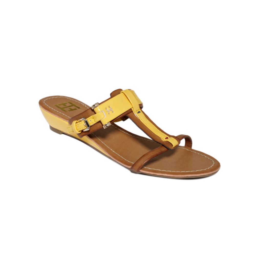 Tommy Hilfiger Merci Wedge Sandals in Yellow (snap dragon) | Lyst