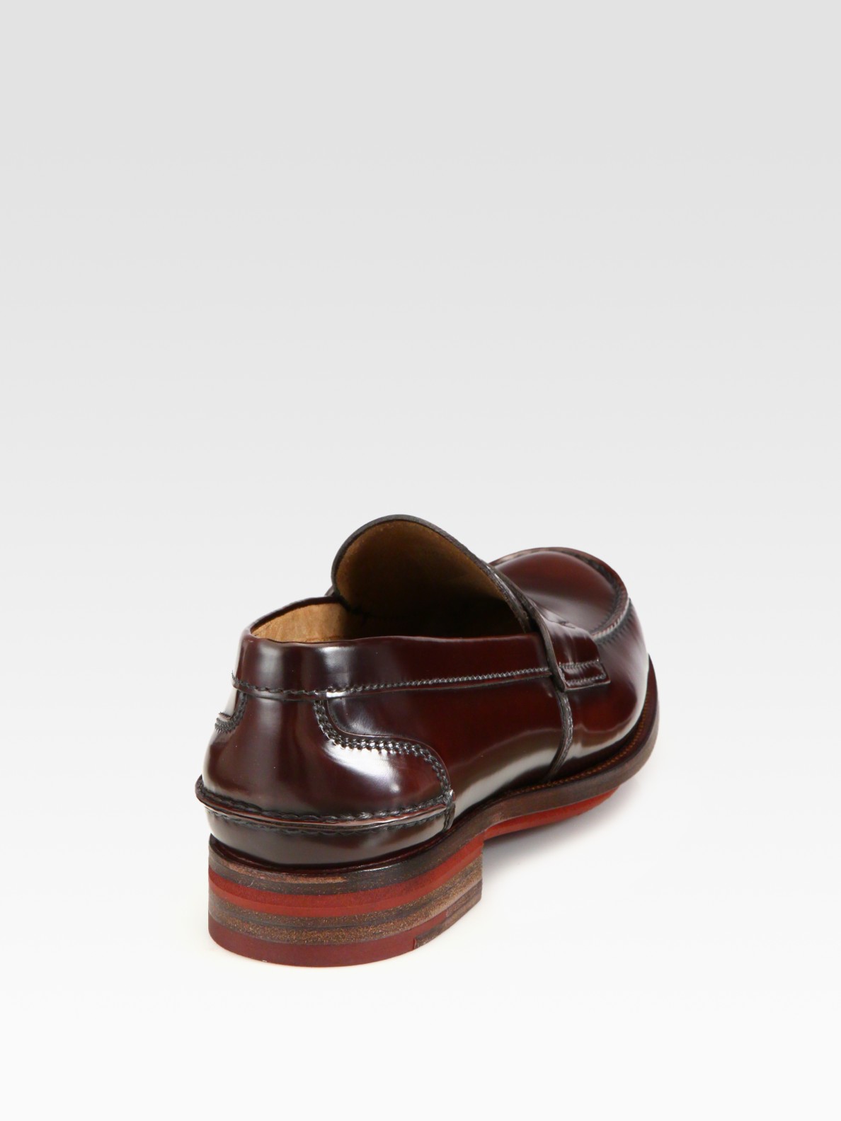 prada penny loafer brown