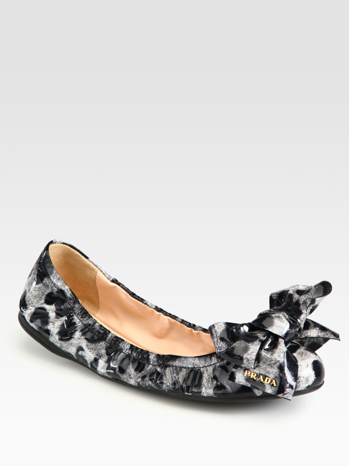 prada ballerina flats with bow