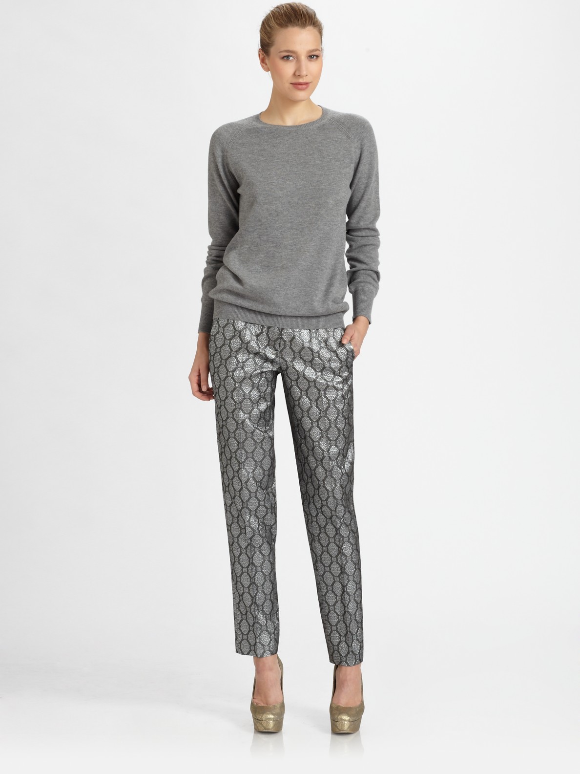 brocade pants with top