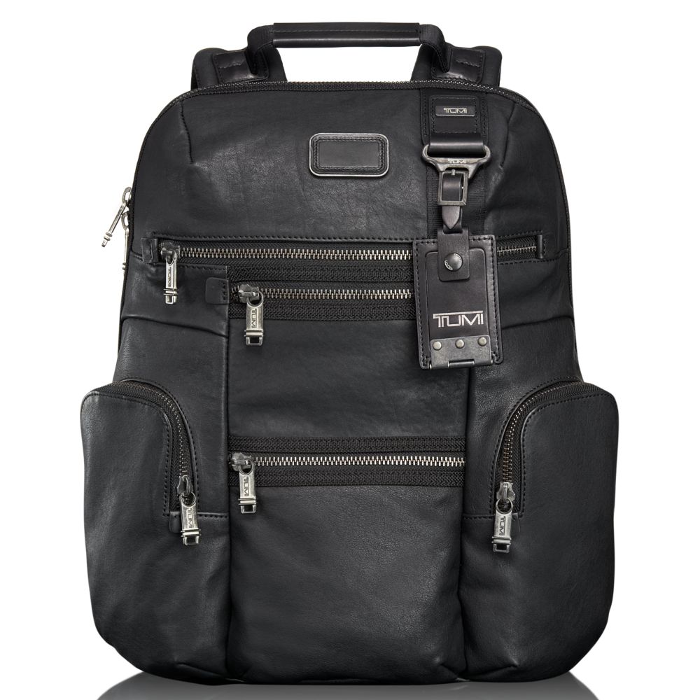 Tumi Alpha Bravo Knox Leather Backpack in Black for Men | Lyst