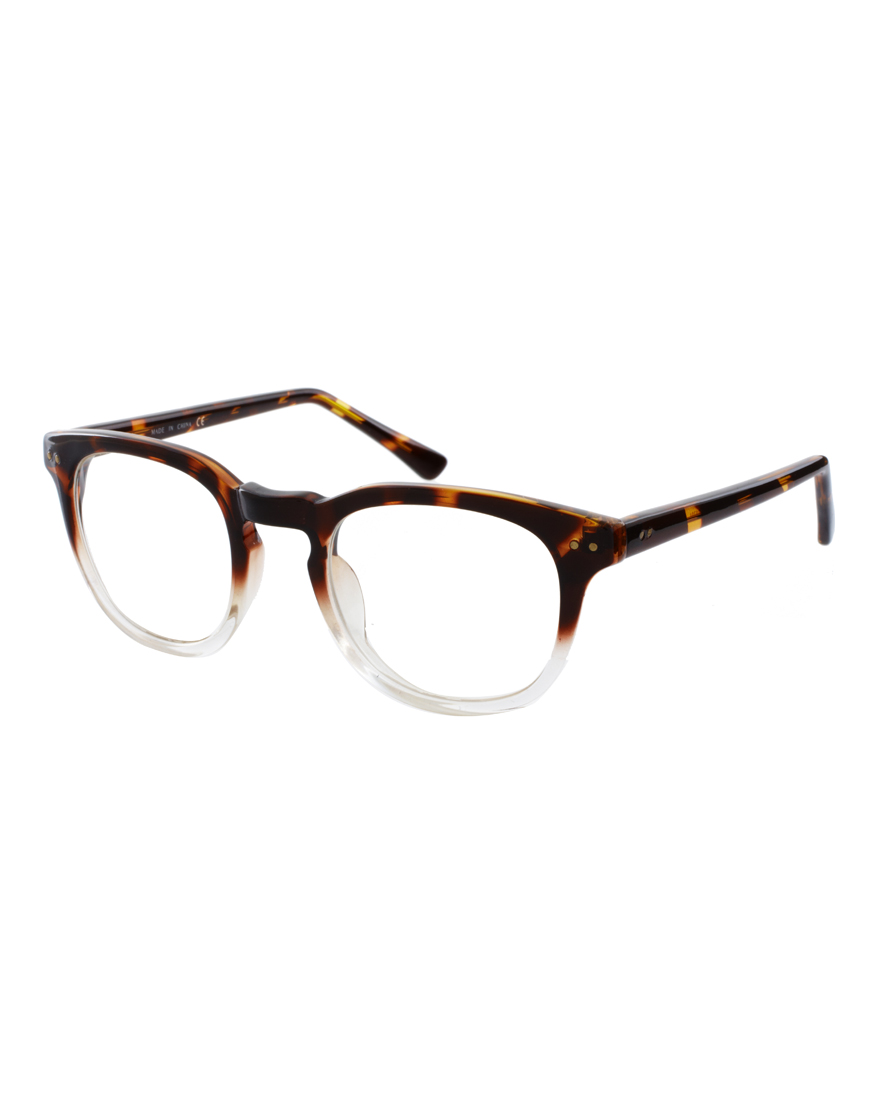 Lyst - Asos Poet Clear Lens Glasses in Brown for Men