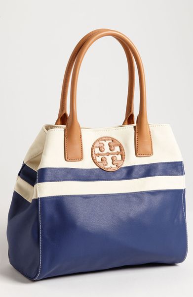 Tory Burch Dipped Mini Beach Tote in Blue (pirate blue) | Lyst