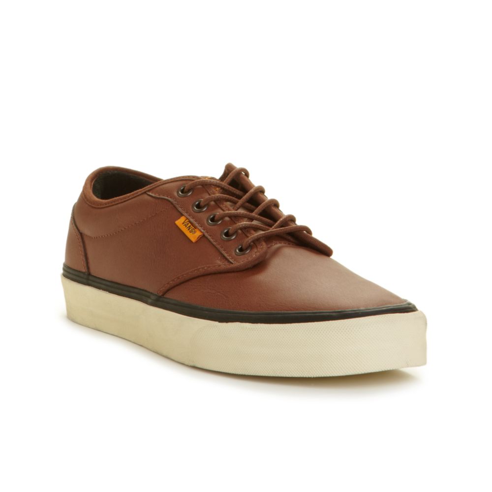Vans Atwood Leather Sneakers in Brown for Men | Lyst