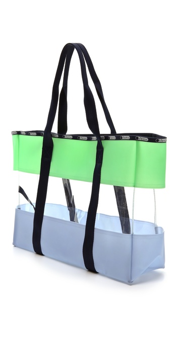 Lyst - Lesportsac Striped Clear Beach Tote in Green