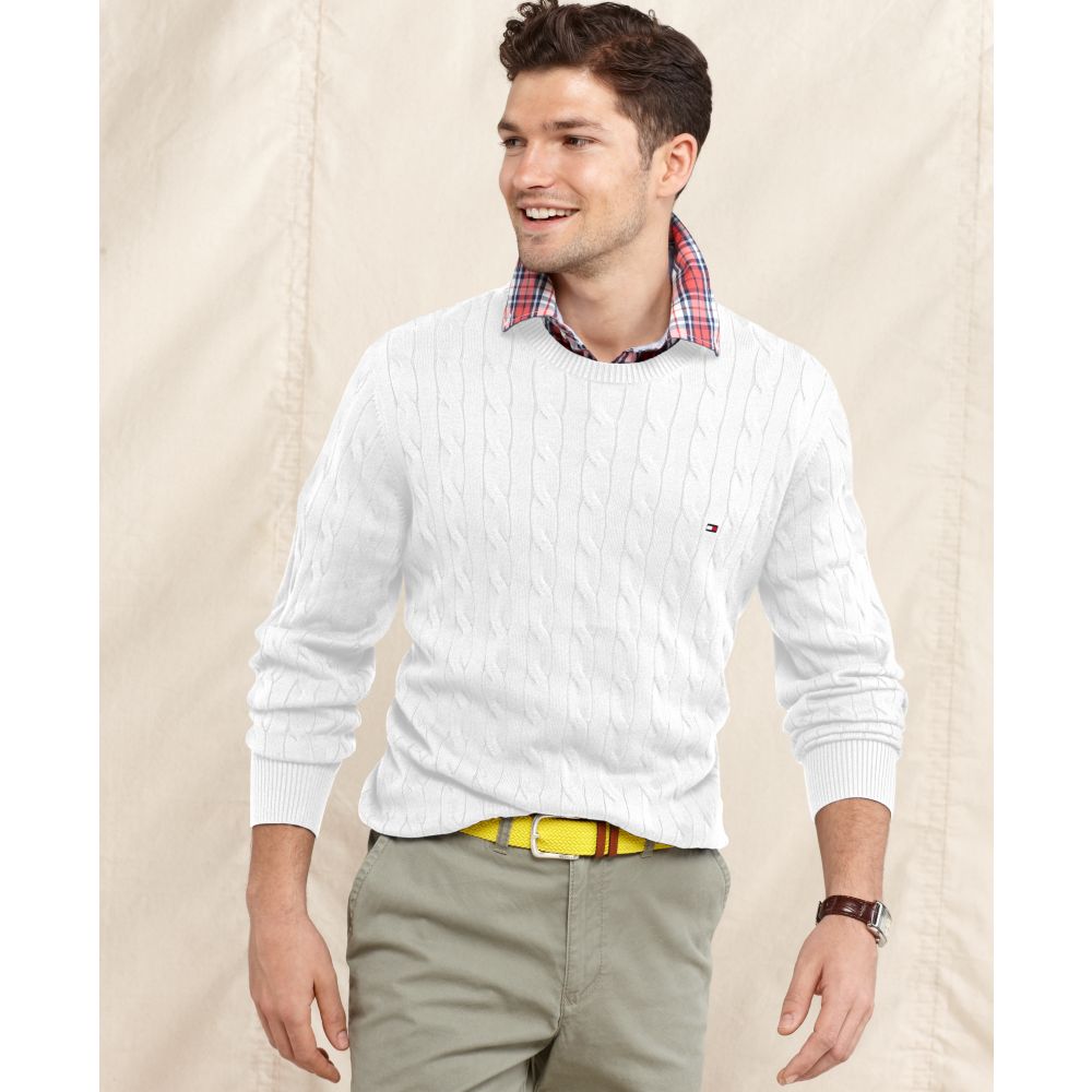 tommy hilfiger white sweater mens
