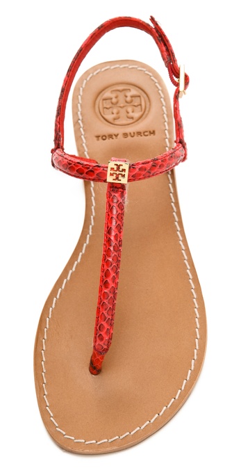 Tory Burch Alfie T-Strap Thong Sandal in Scarlet (Pink) - Lyst