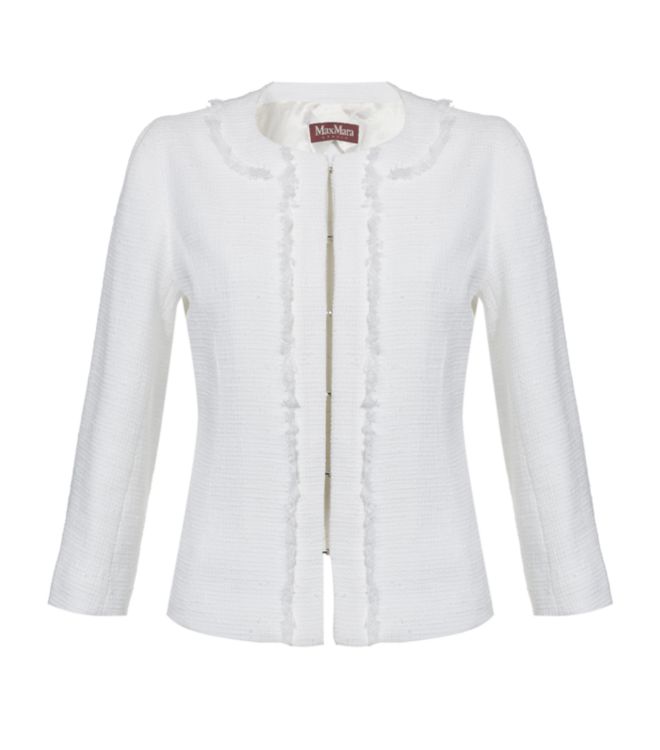 Max mara studio Boucle Jacket in White Lyst