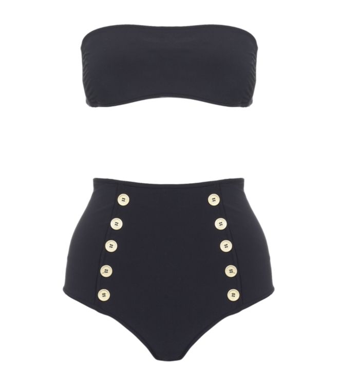 black and gold high waisted bikini