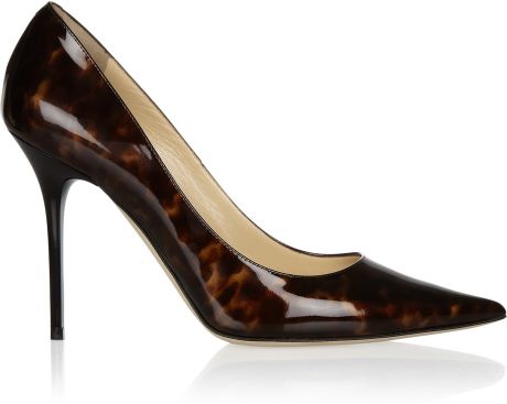 Jimmy Choo Abel Tortoise Shell Print Patent Leather Pumps in Brown ...