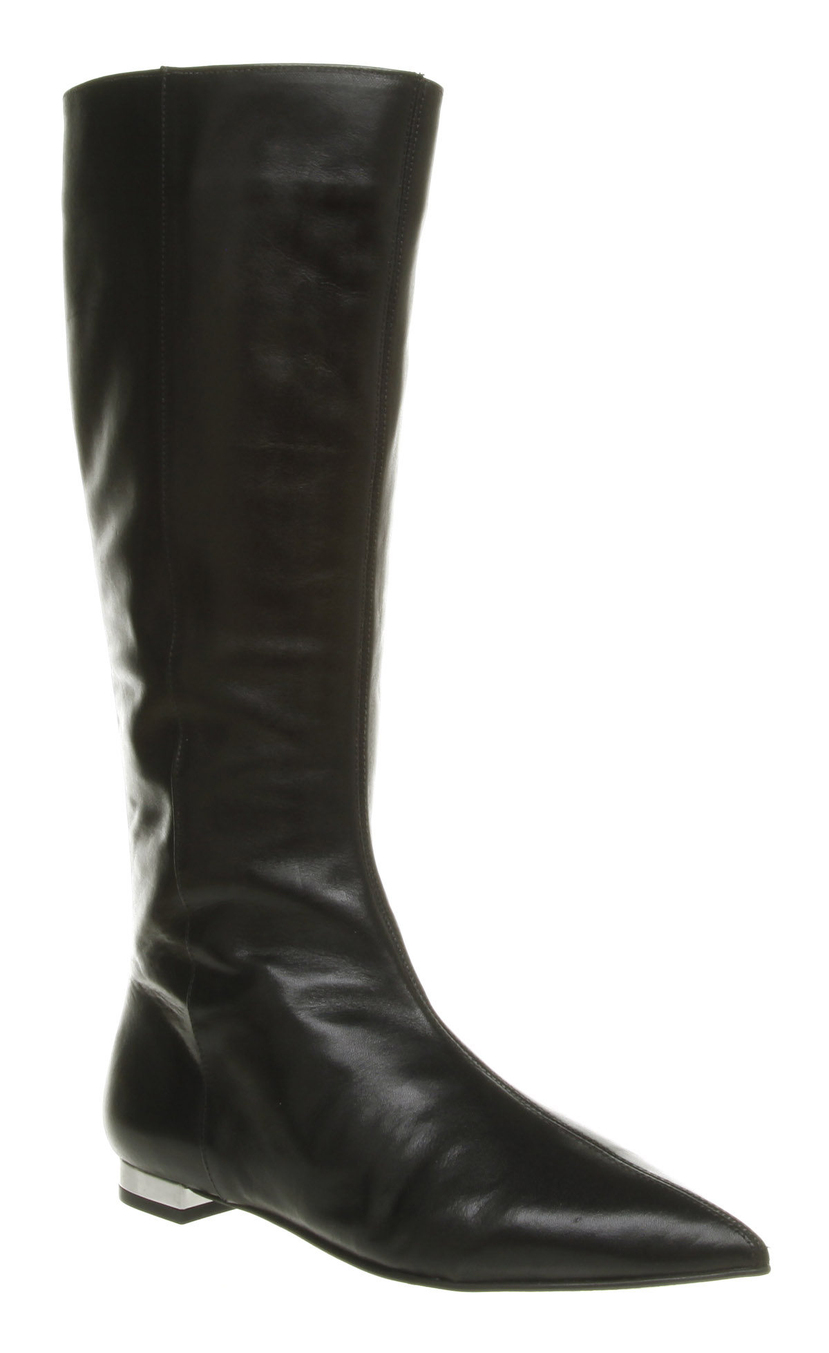 black pointed flat boots