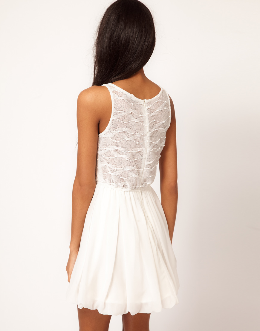 mesh top skater dress