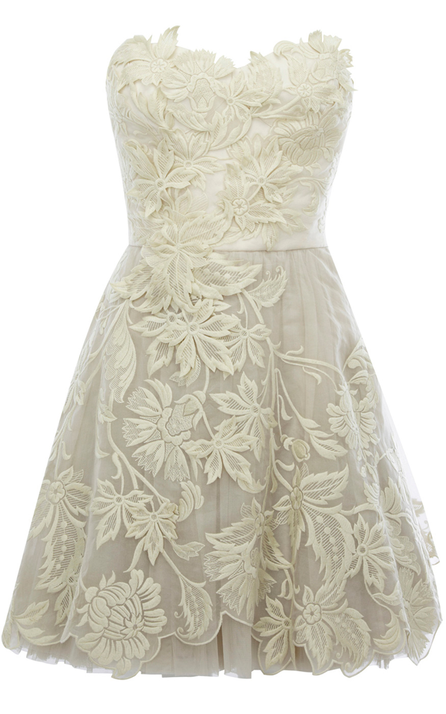 Karen millen Romantic Embroidery Dress in Beige (floral) Lyst