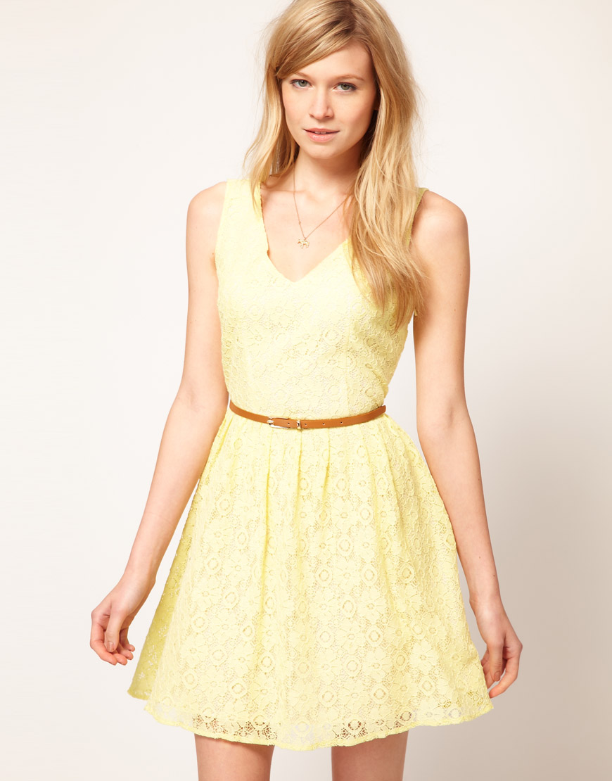 oasis bandeau lemon dress