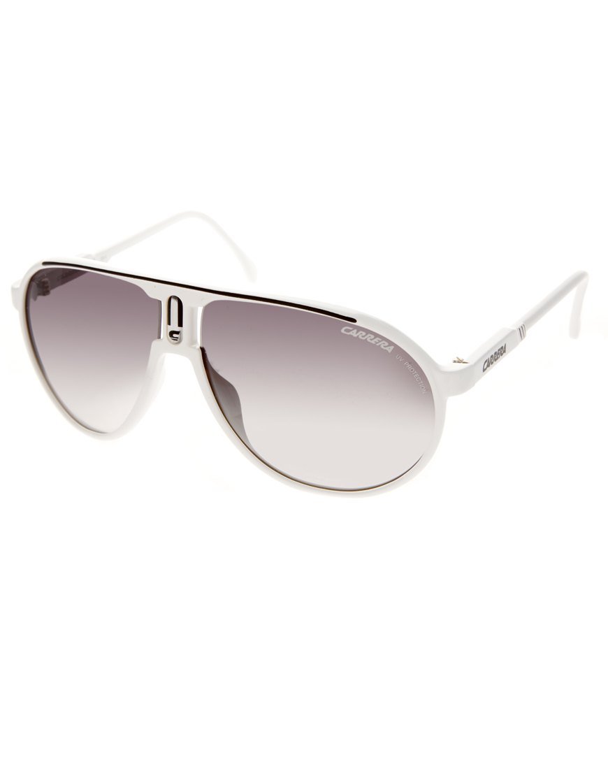 Carrera Champion Aviator Sunglasses in White | Lyst