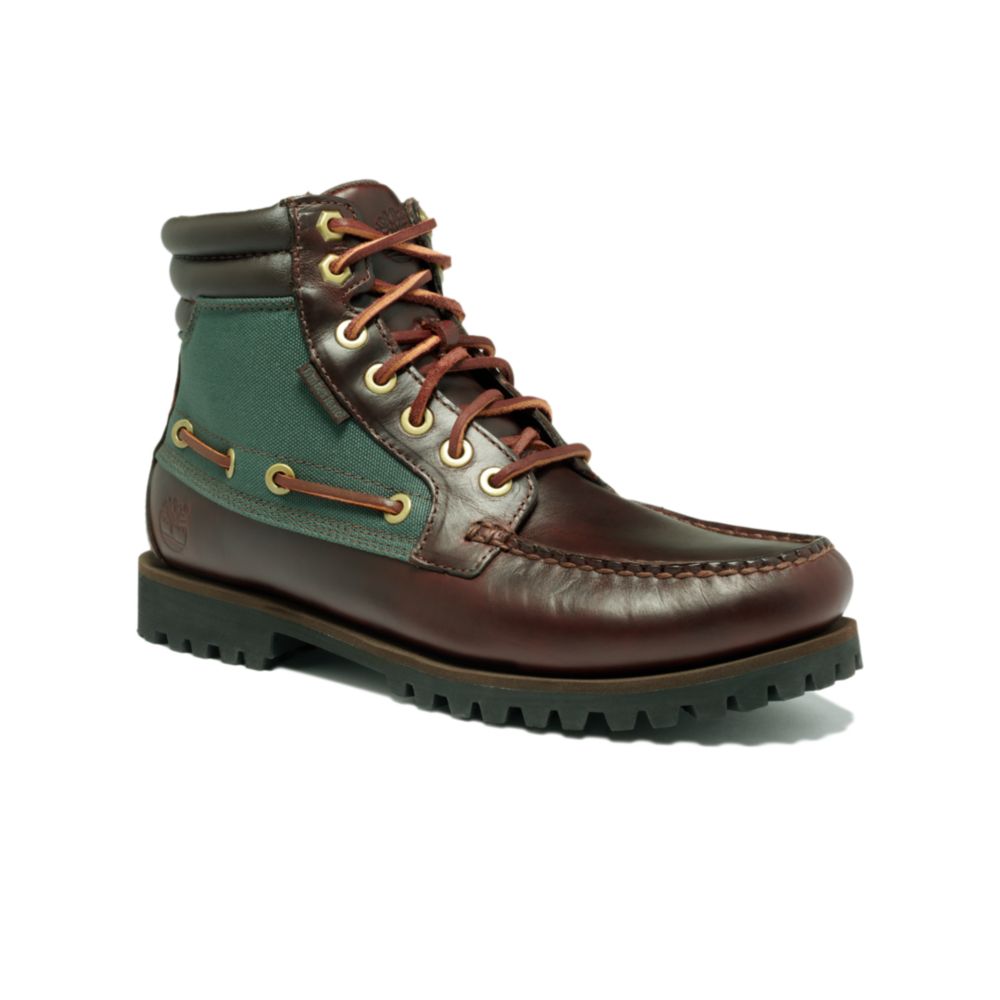 Timberland Oakwell 7 Eye Moc Toe Boots in Green for Men | Lyst