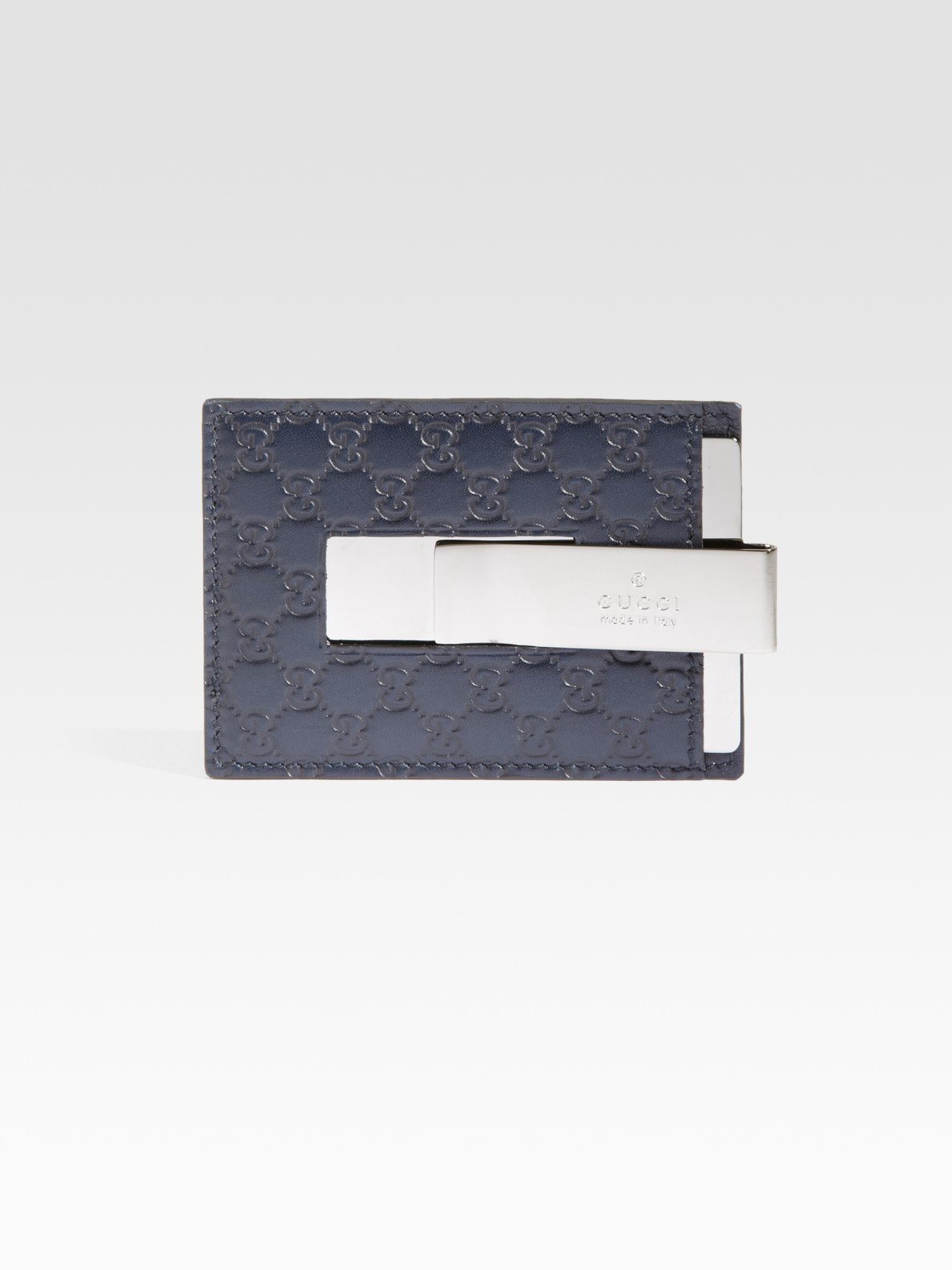 Gucci Microguccisima Card Money Clip Wallet in Blue for Men
