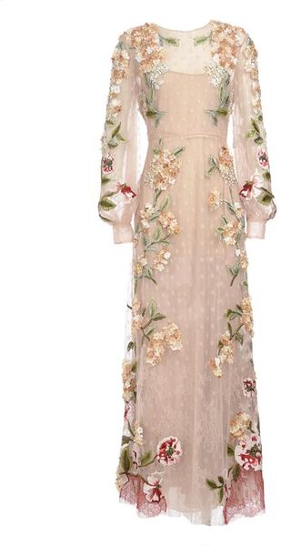 Valentino Handencrusted Lace Dress in Pink | Lyst