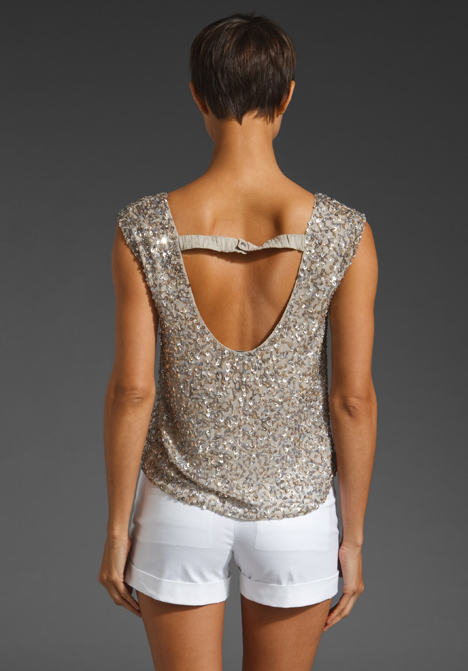 sequin top open back