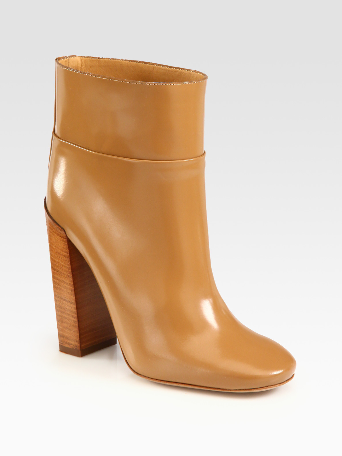 Chloé Leather Ankle Boots in Camel 
