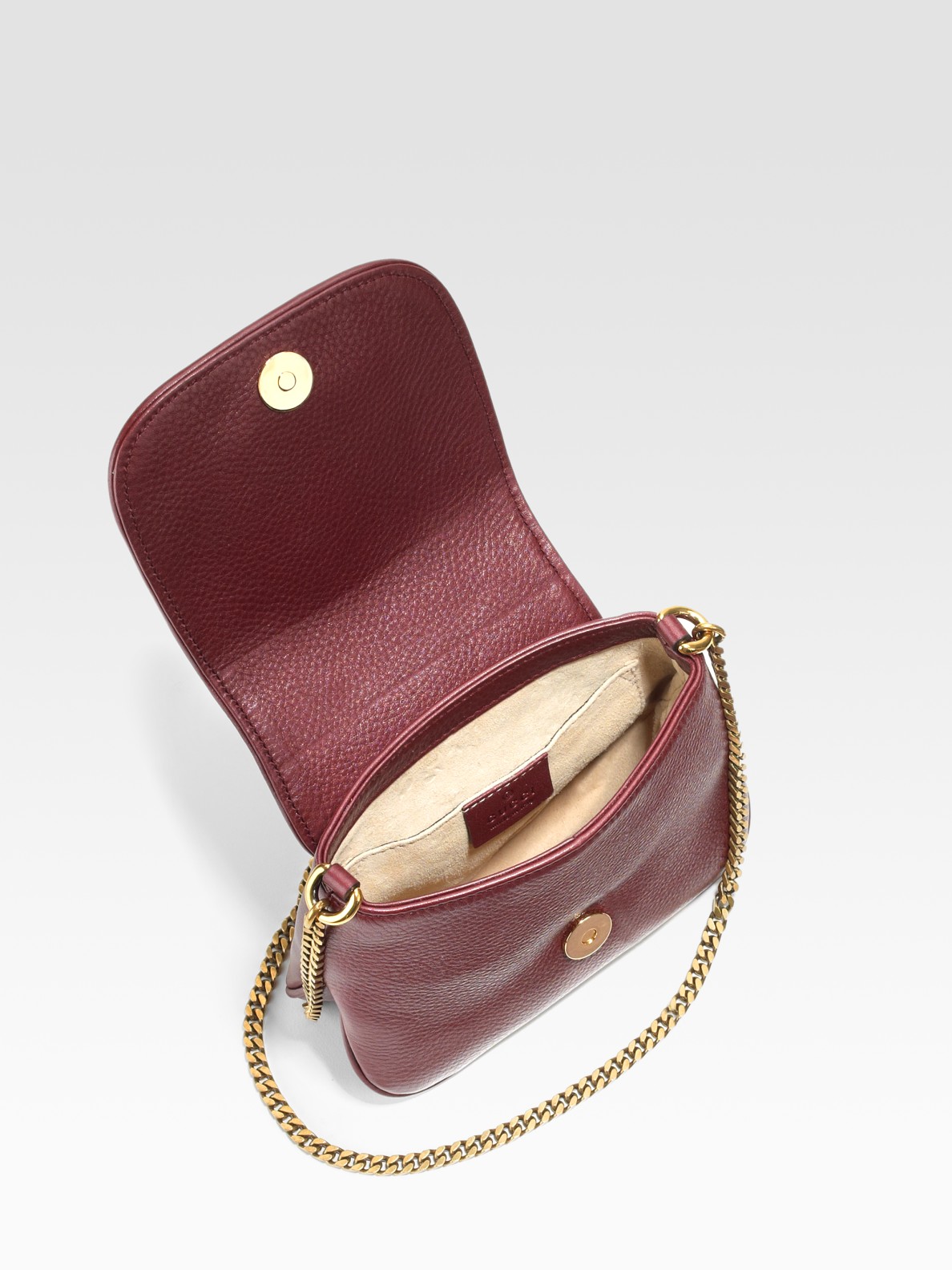 Gucci Gucci Small Metallic Shoulder Bag in Burgundy (Pink) - Lyst