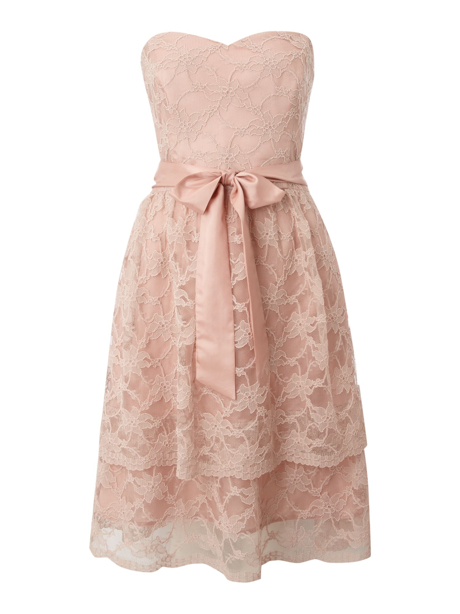 Untold Strapless Lace Layered Dress in Pink | Lyst