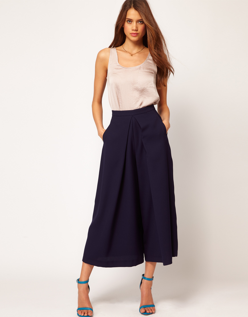 Lyst - Asos Collection Asos Extreme Wide Leg Trousers in Blue