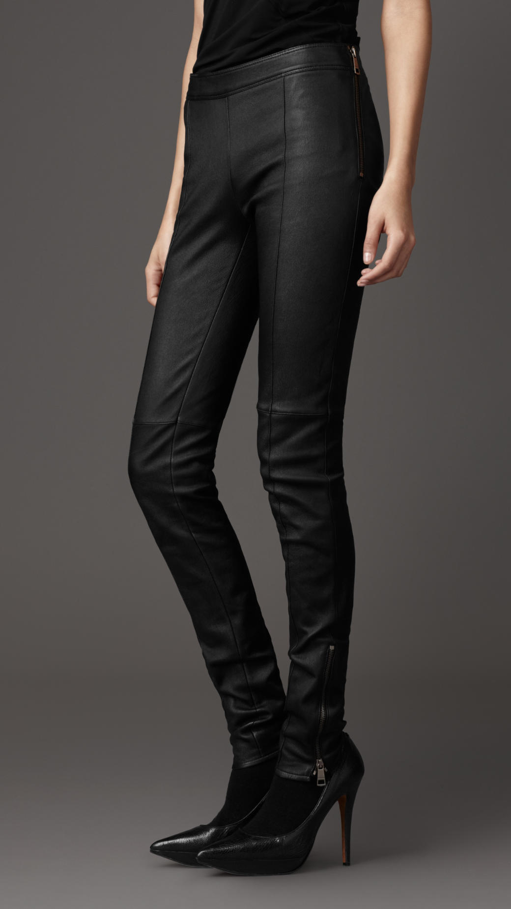 burberry leather trousers