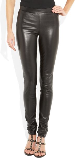Gucci Stretch Leather Skinny Pants in Black | Lyst