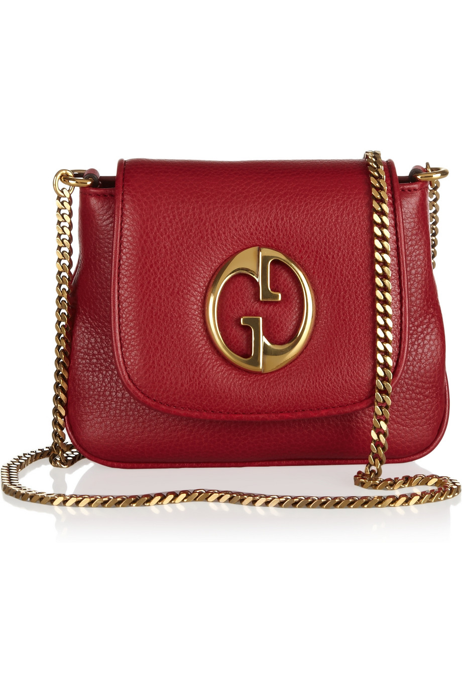 Gucci Leather Shoulder Bag in Red Lyst