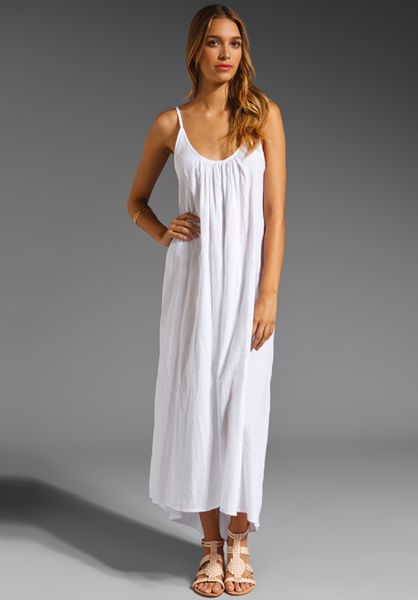 Mikoh Swimwear Sardinia Low Back Maxi Dress in White | Lyst