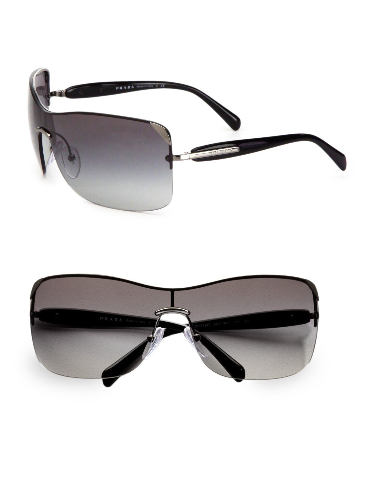 Maui Jim Warranty >> Prada Rectangular Rimless Shield Sunglasses in Grey (Gray ... Maui Jim Warranty >> Prada Rectangular Rimless Shield Sunglasses in Grey (Gray ...