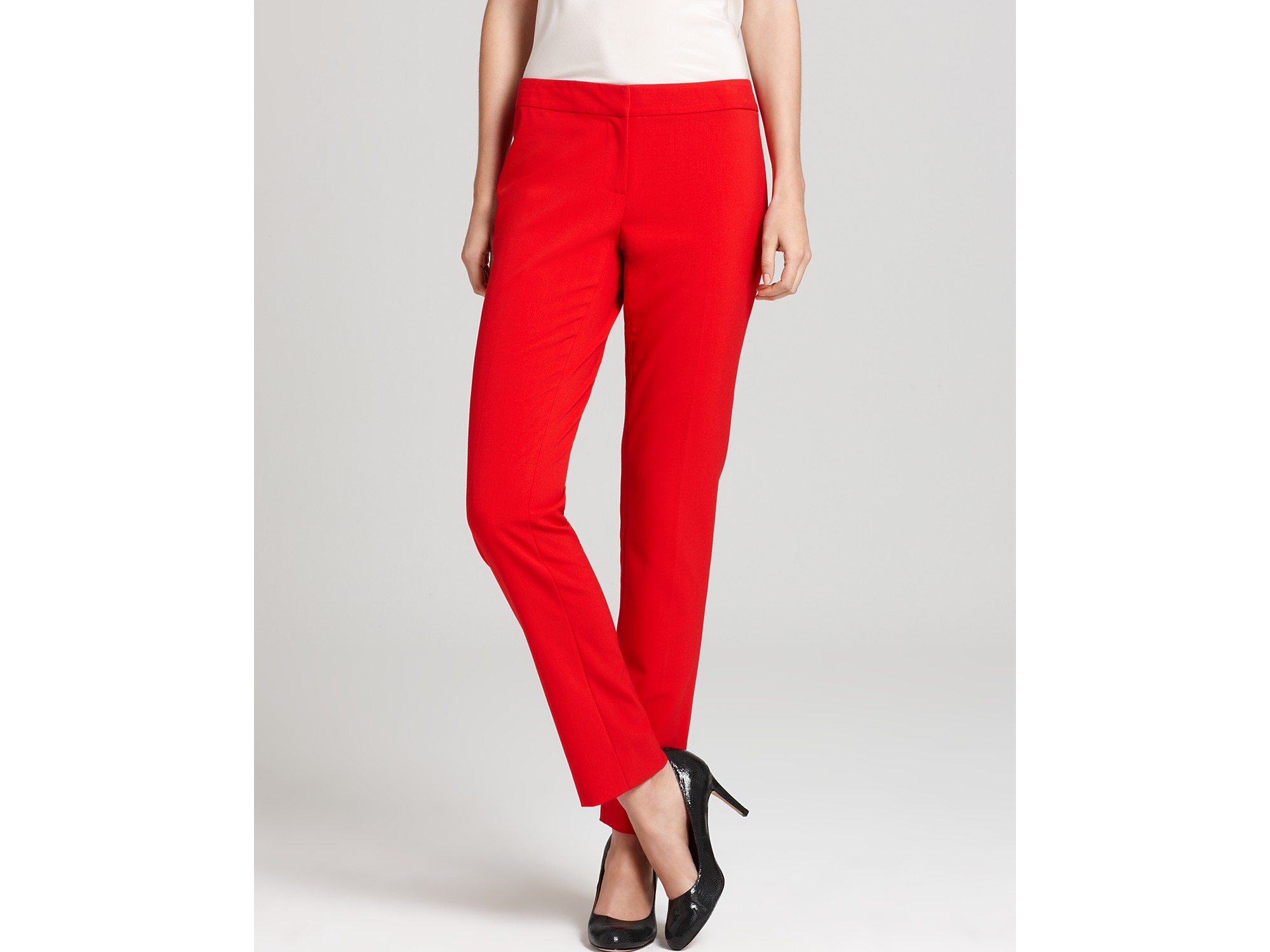 red ankle pants