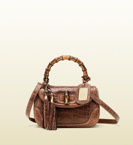 Gucci Collection Medium Top Handle Bag with Tassels Bamboo Detail and ...